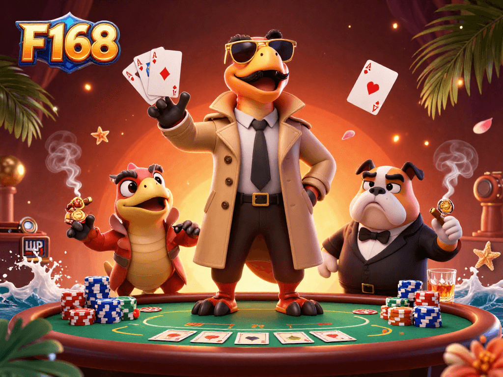 Experience the thrilling atmosphere of F168 Las Vegas, where playful raptors try to enter a VIP lounge.