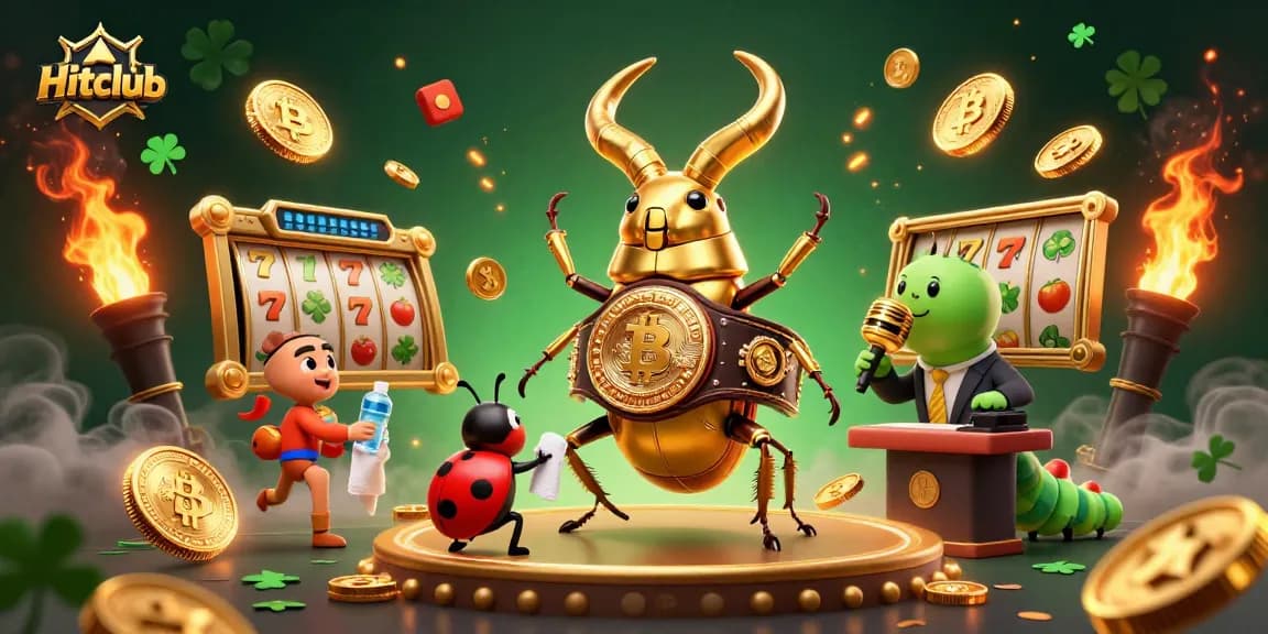 Hitclub characters compete in a vibrant 3D slots scene showcasing excitement and dynamic gameplay.