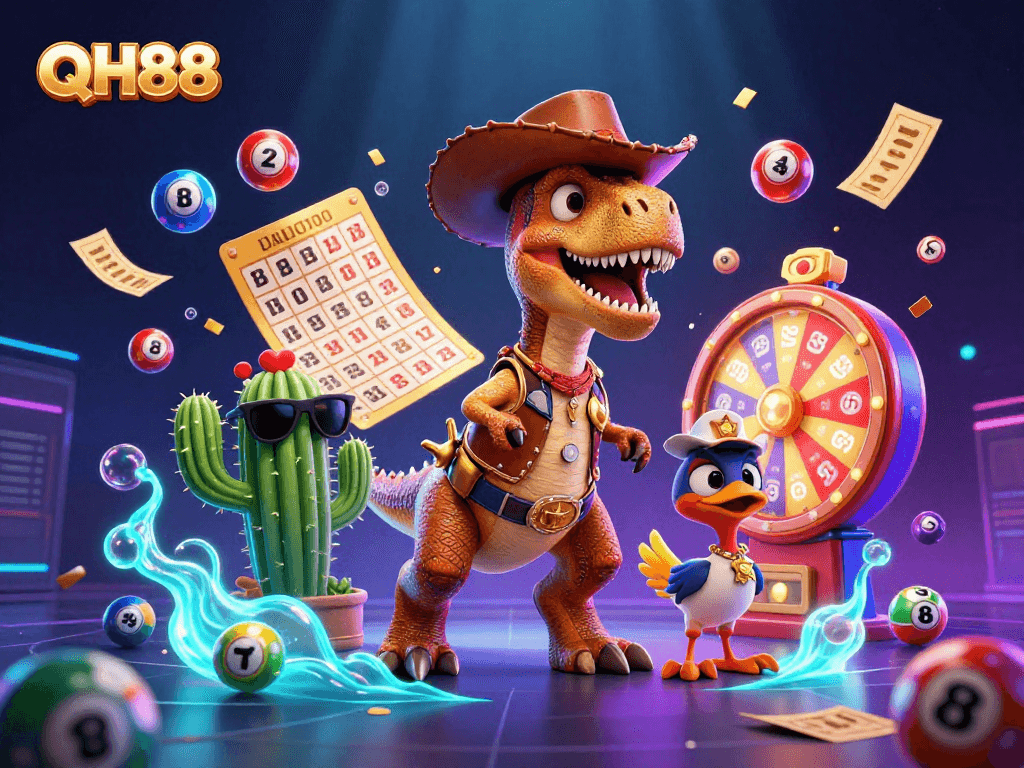 Experience thrilling gameplay at QH88 with a vibrant lottery scene featuring dynamic game elements.
