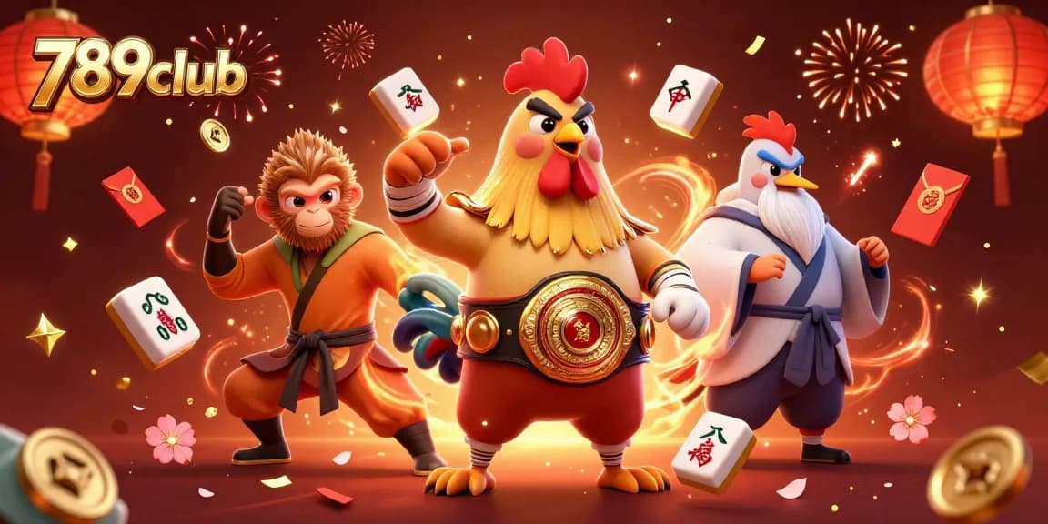 Experience the thrill of 789club with engaging 3D casino characters in a vibrant scene.