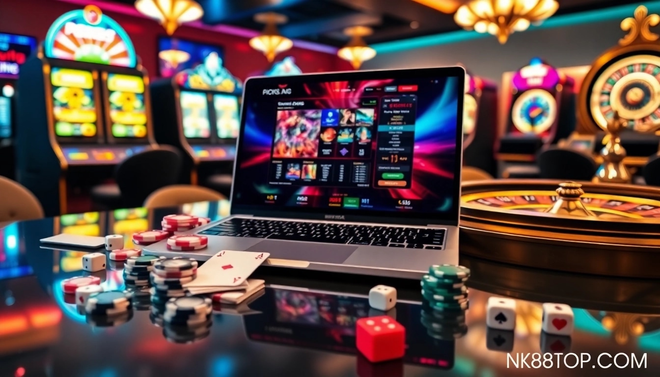 Experience online gambling excitement with NK88TOP.COM's thrilling slot machines and casino atmosphere.