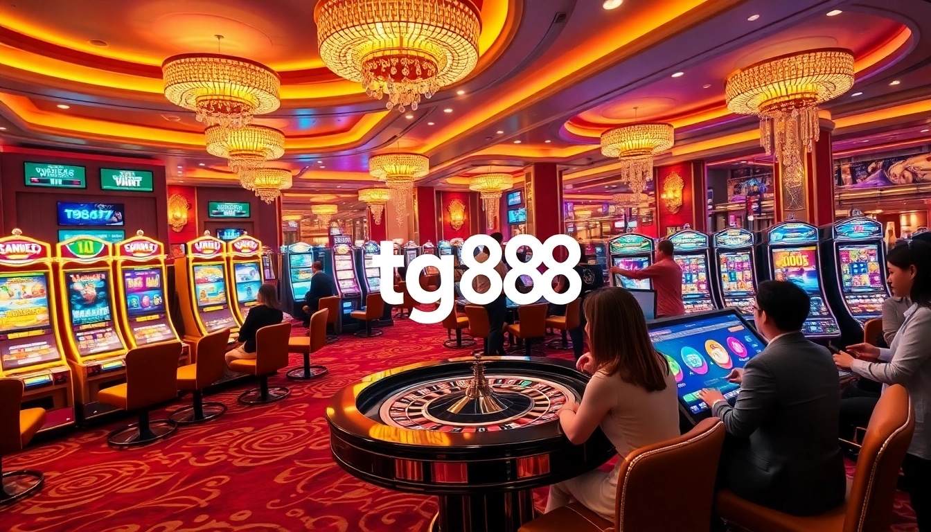 Experience the excitement of tg88 gaming with vibrant casino elements and players engaging in thrilling action.