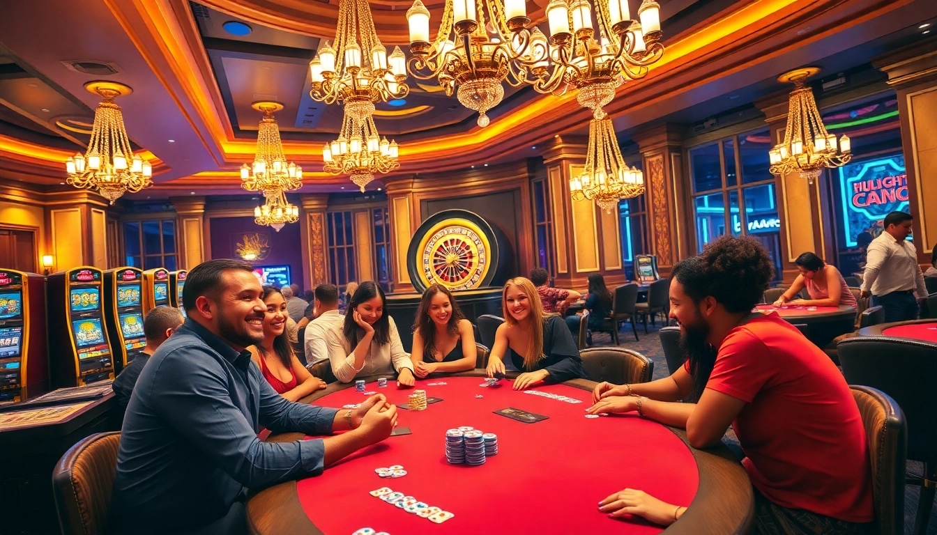 Engaging players at a poker table in a vibrant casino, inspired by https://cm88seo.com/ for immersive gambling experiences.