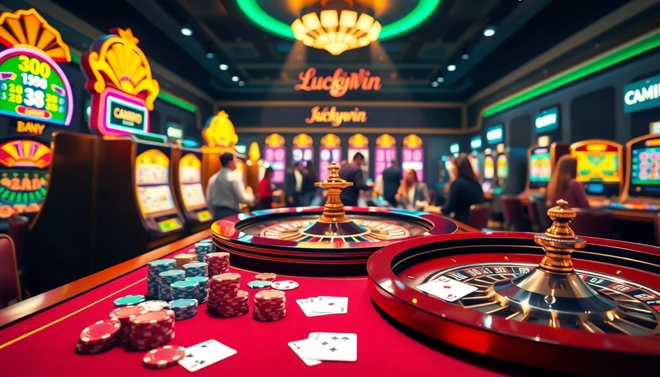 Experience thrilling gameplay at Luckywin with vibrant casino tables and exciting betting options.