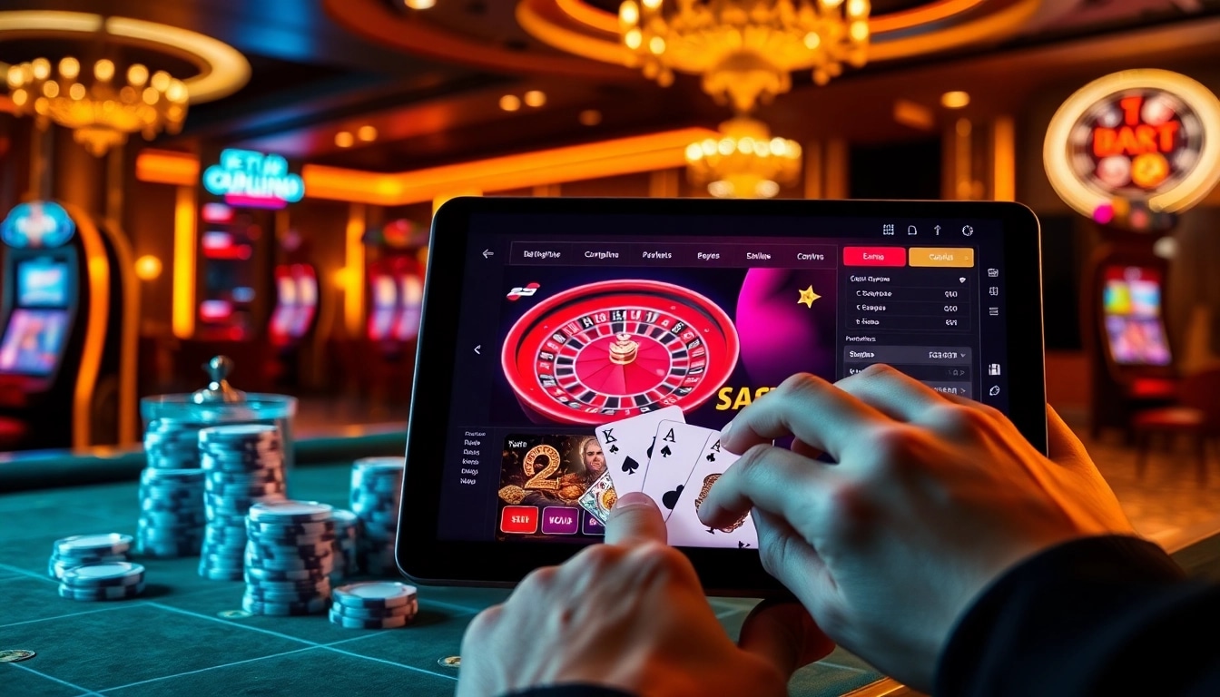Experience luxury gaming with OXBET's vibrant online casino interface, showcasing roulette and poker excitement.