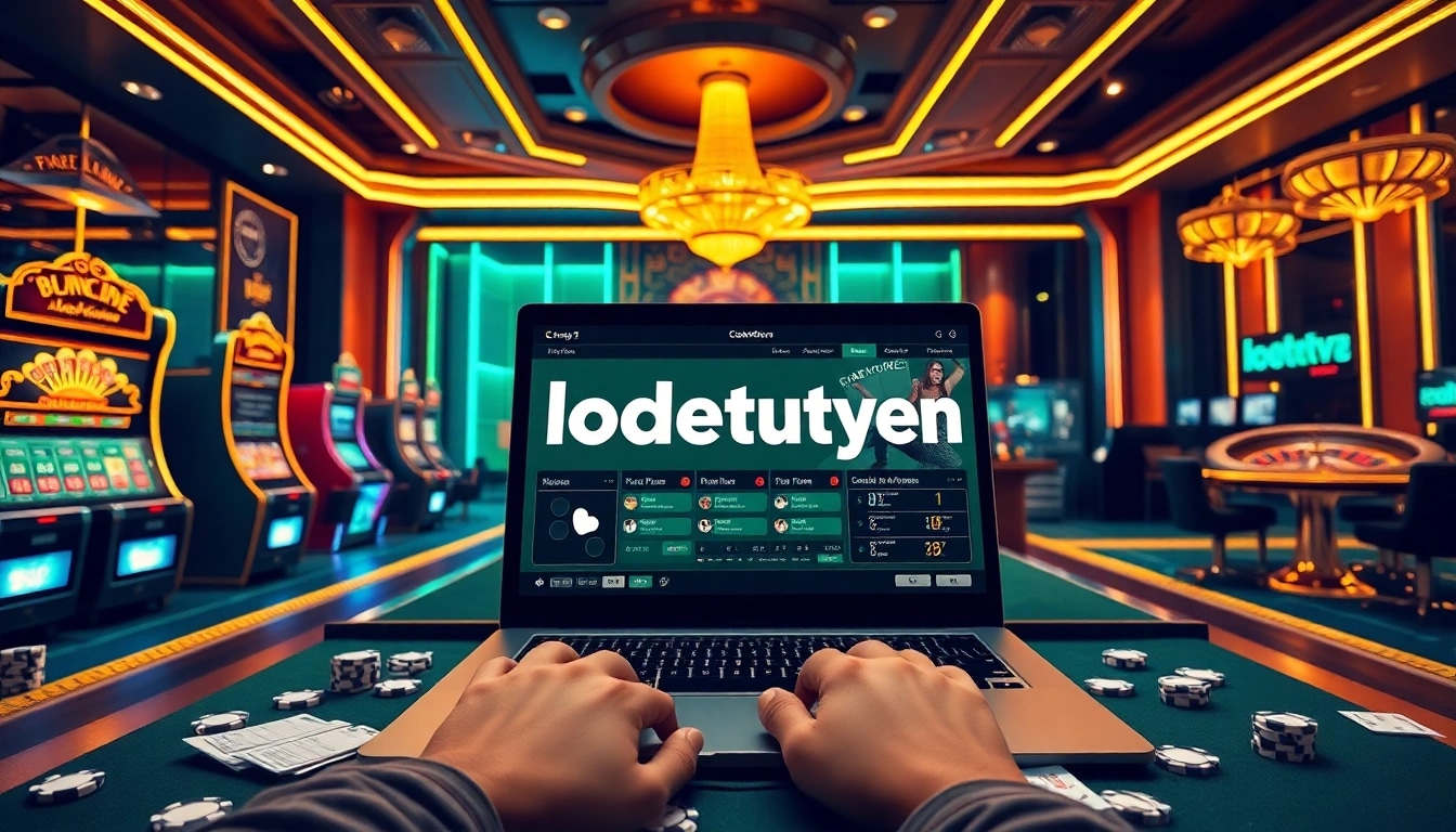 Engage in a thrilling online gambling experience with lodetructuyen's vibrant casino interface.