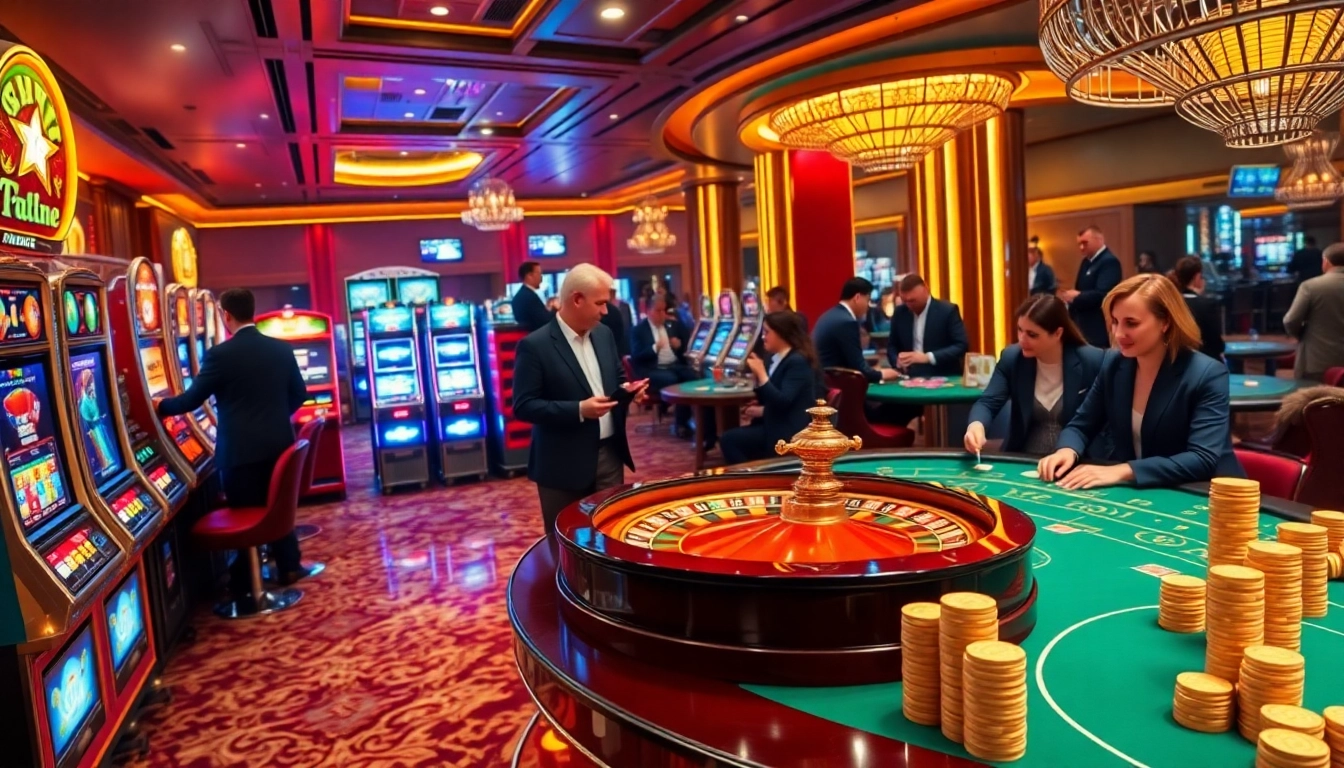 Playing vibrant casino games at https://789b.one/, featuring slot machines and poker tables.