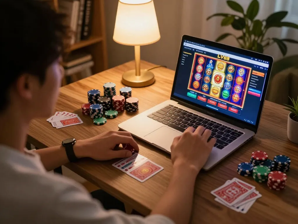 Gambling strategies come alive as a player engages with LV88 online casino platform.