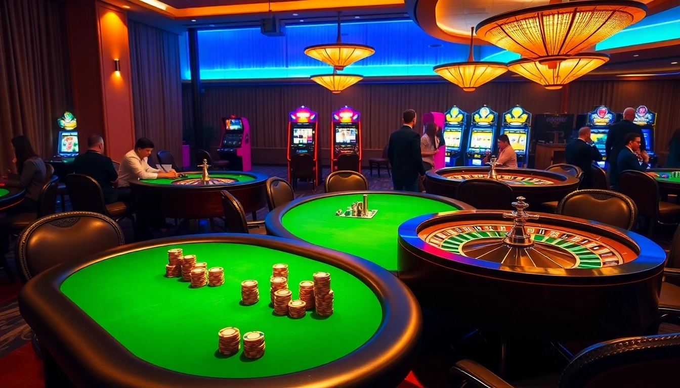 Experience the excitement at nk88bet.org with engaging casino tables and vibrant slot machines.