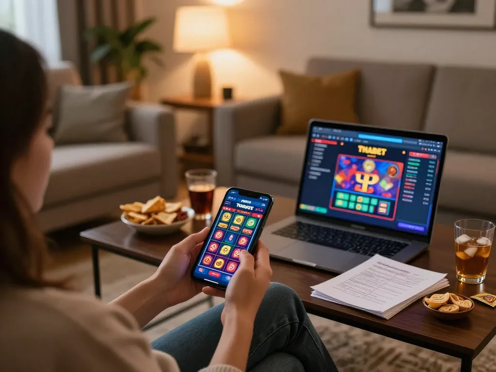 Engaging with Thabet casino app for an immersive online gaming experience.