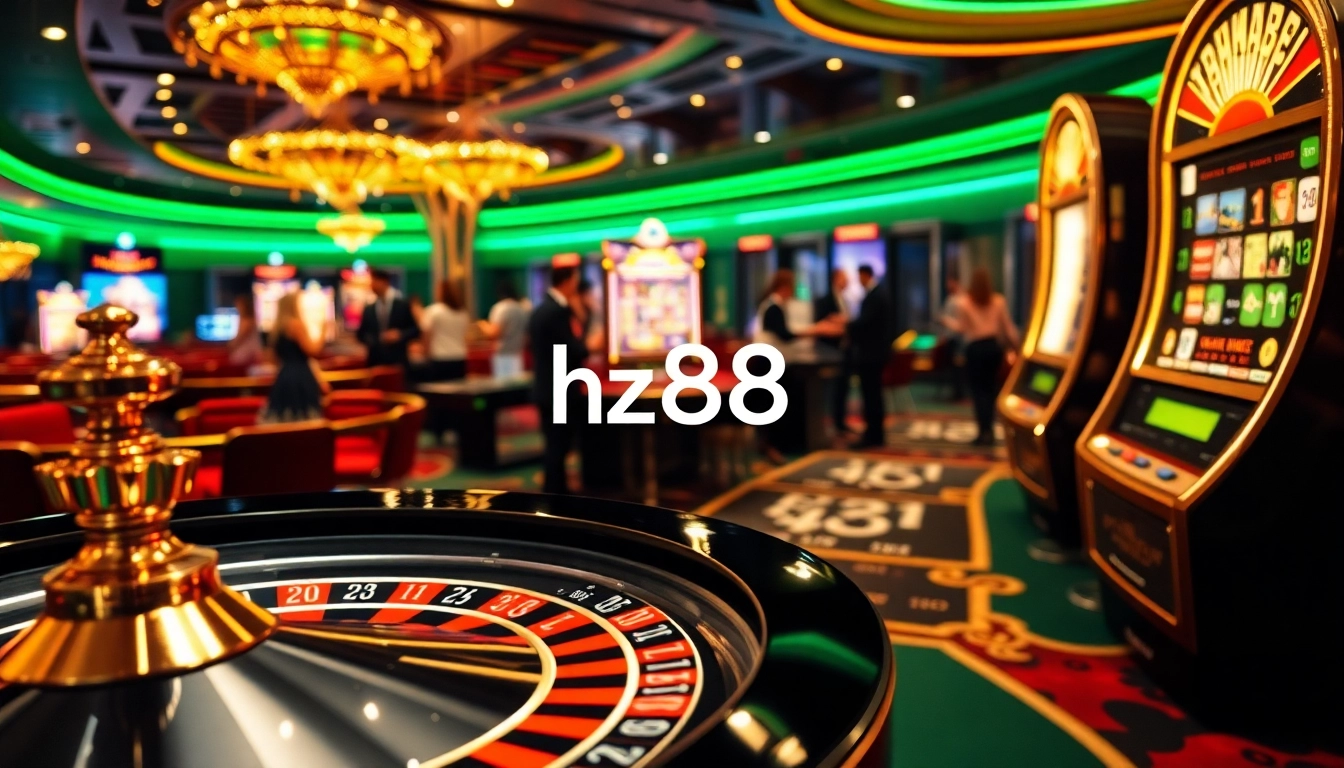 Experience the excitement of gambling at HZ88 with vibrant casino visuals and engaging gameplay.