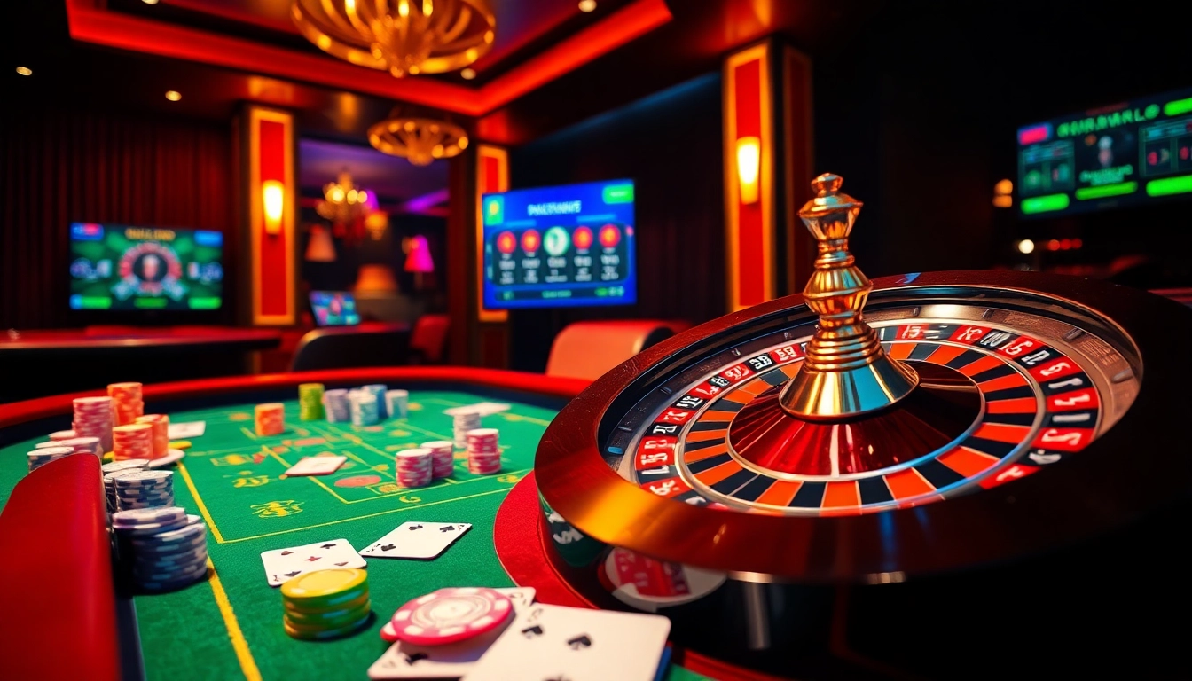 Experience thrilling online gambling at EU9 Malaysia with vibrant casino visuals and strategic gameplay.