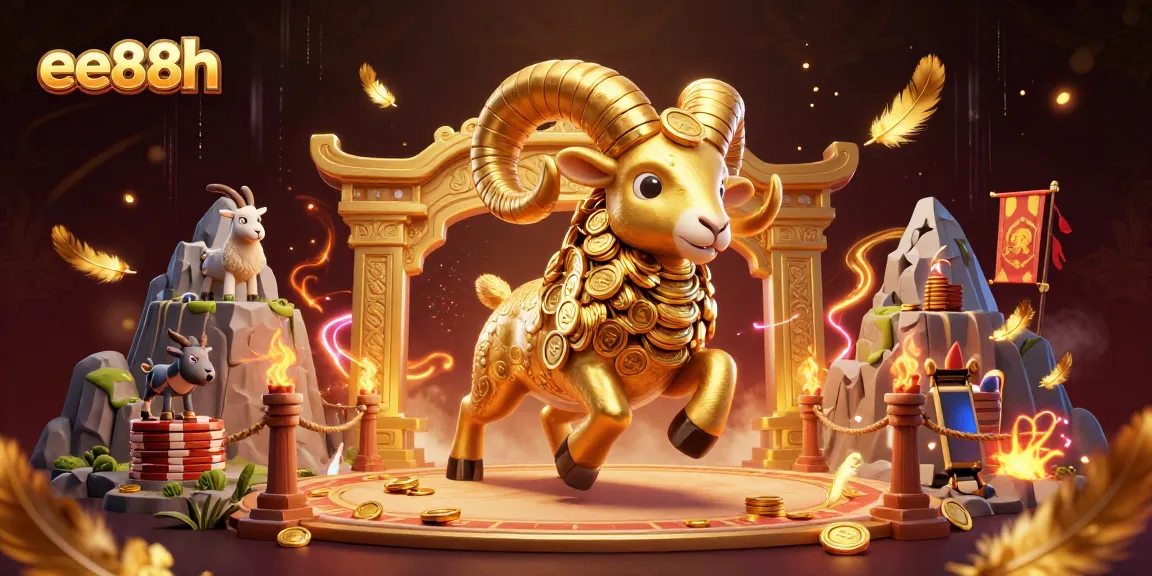 Engage with the thrilling universe of ee88h as a golden ram charges through a majestic casino gateway.