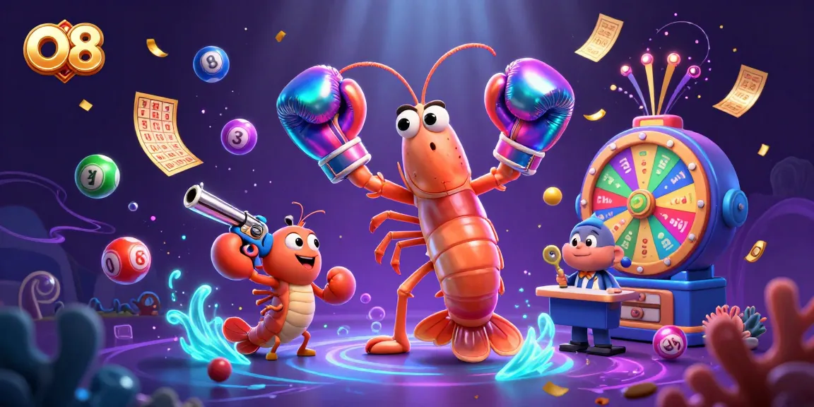 O8 showcases an exciting lottery atmosphere with vibrant characters and dynamic game elements, enhancing player engagement.