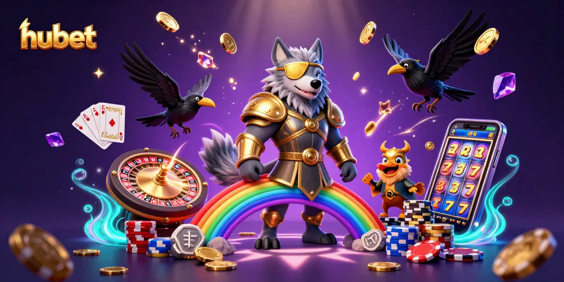 Engage in vibrant gameplay with hubet, featuring a Norse-inspired scene filled with casino elements.