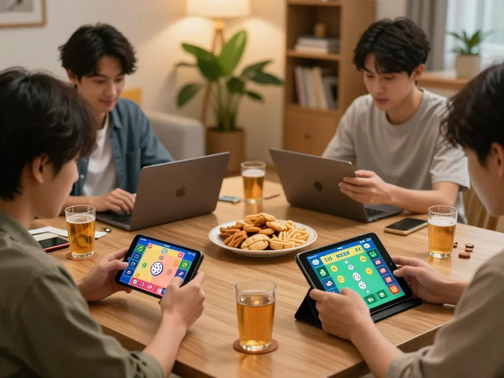 Players engaging in Go88 tài xỉu game on their devices in a cozy home setting