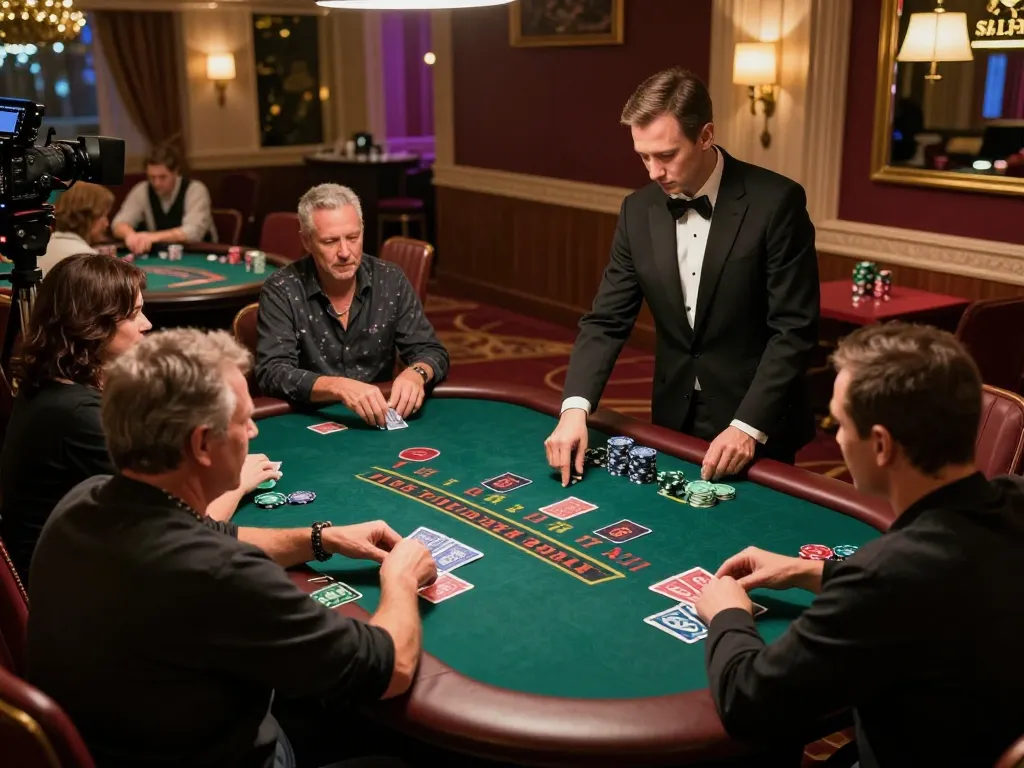 rikvip players enjoying dynamic blackjack at a vibrant live casino with professional dealers