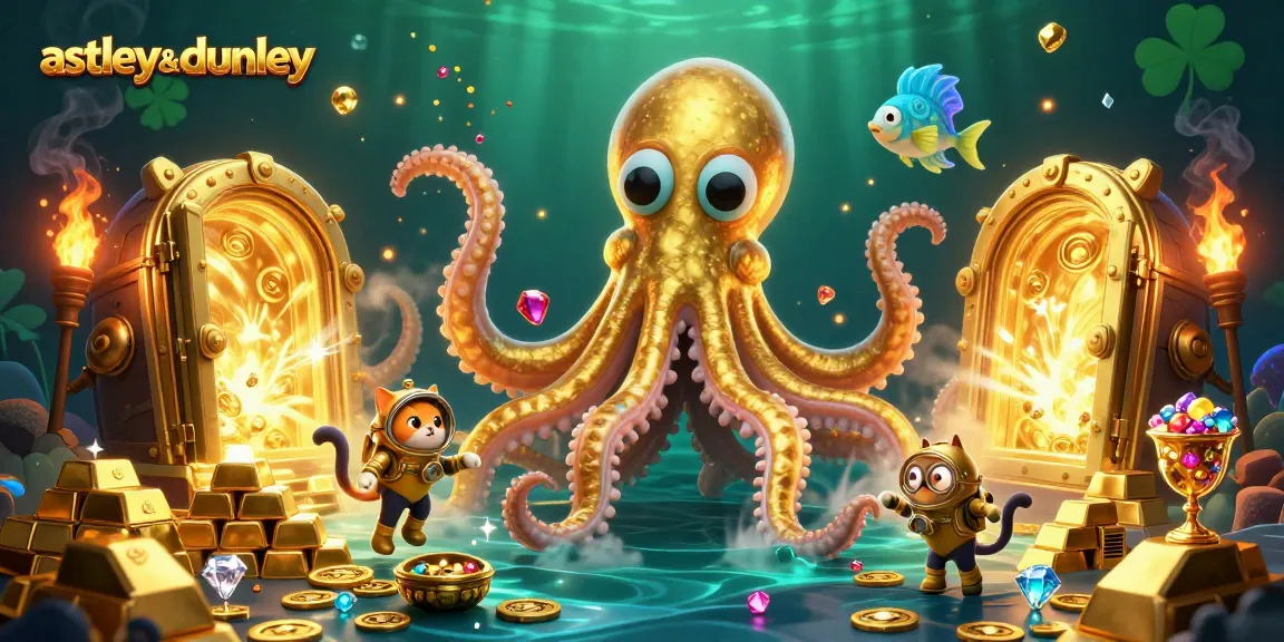 Experience luck with astleyanddunley as a kraken and diving cat navigate a treasure-filled sea!