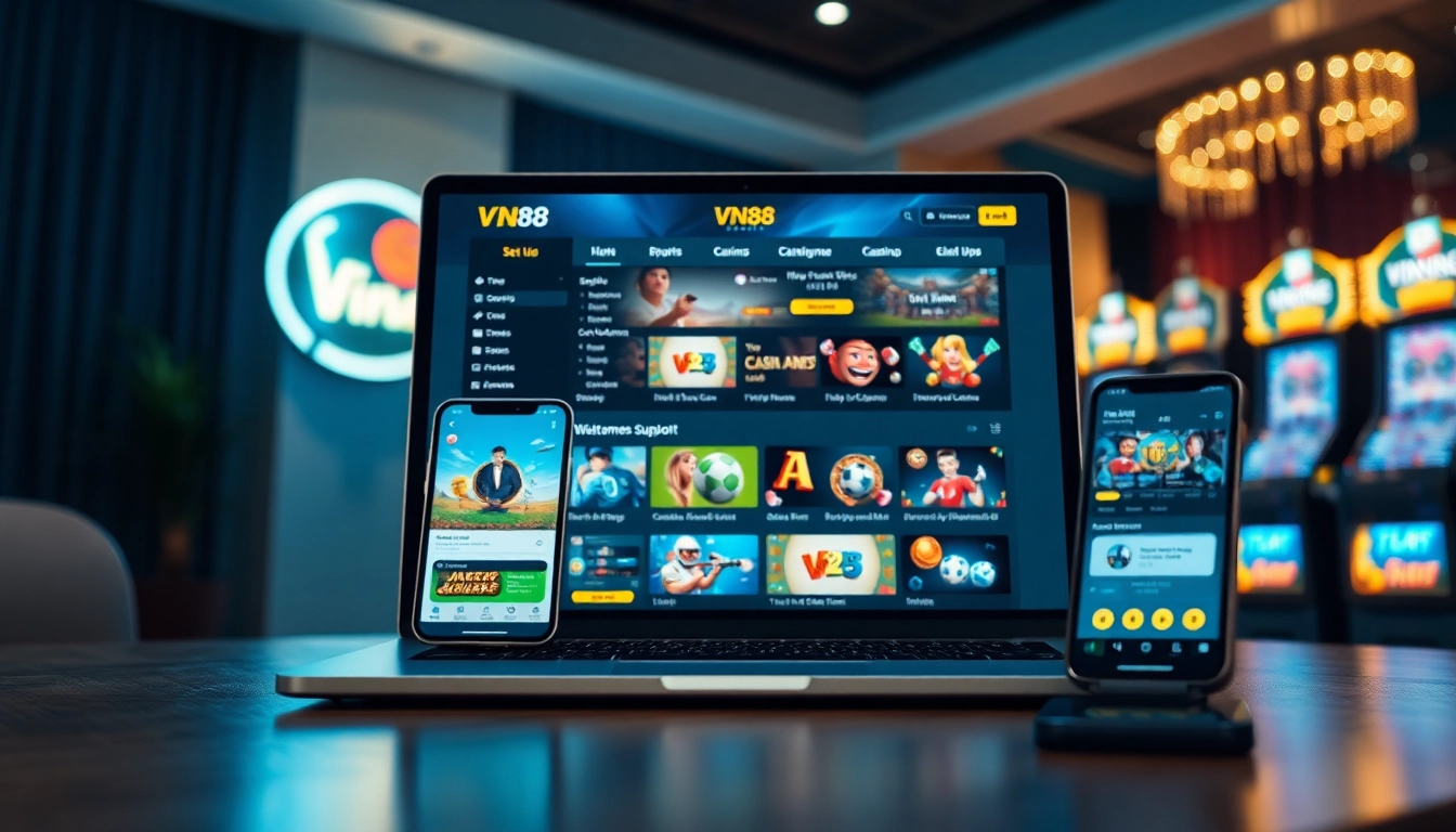 VN88 online betting interface with sports and casino options, showcasing user-friendly design.