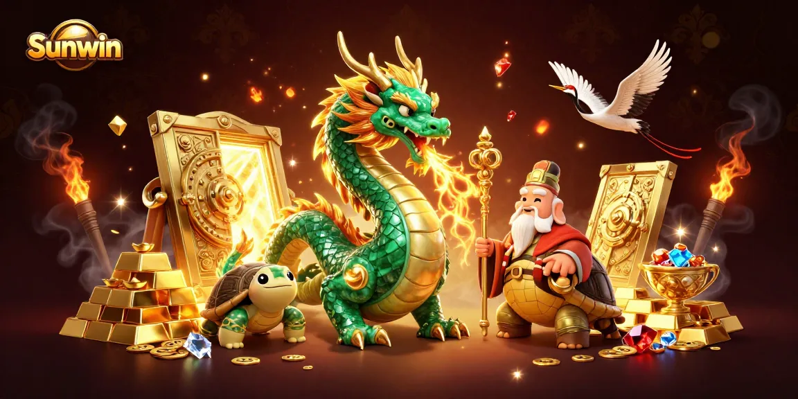 Experience exhilarating gameplay with Sunwin's golden treasures in a vibrant casino scene.