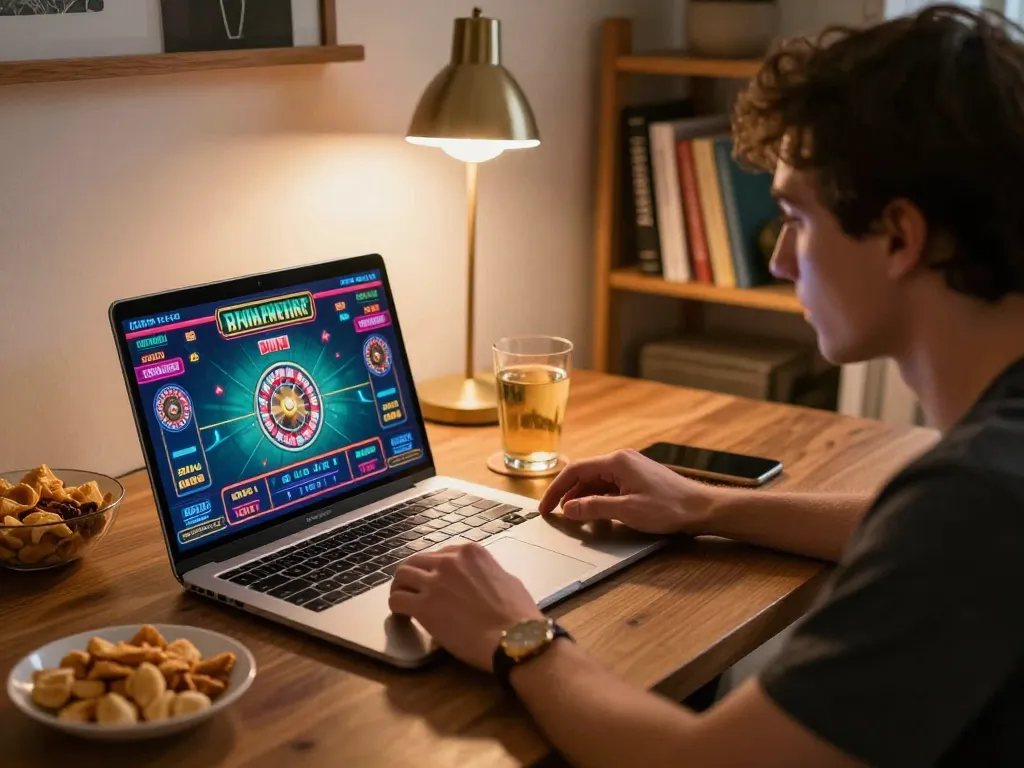 Engaging in an online roulette game at BL555, capturing the thrill of live dealer betting