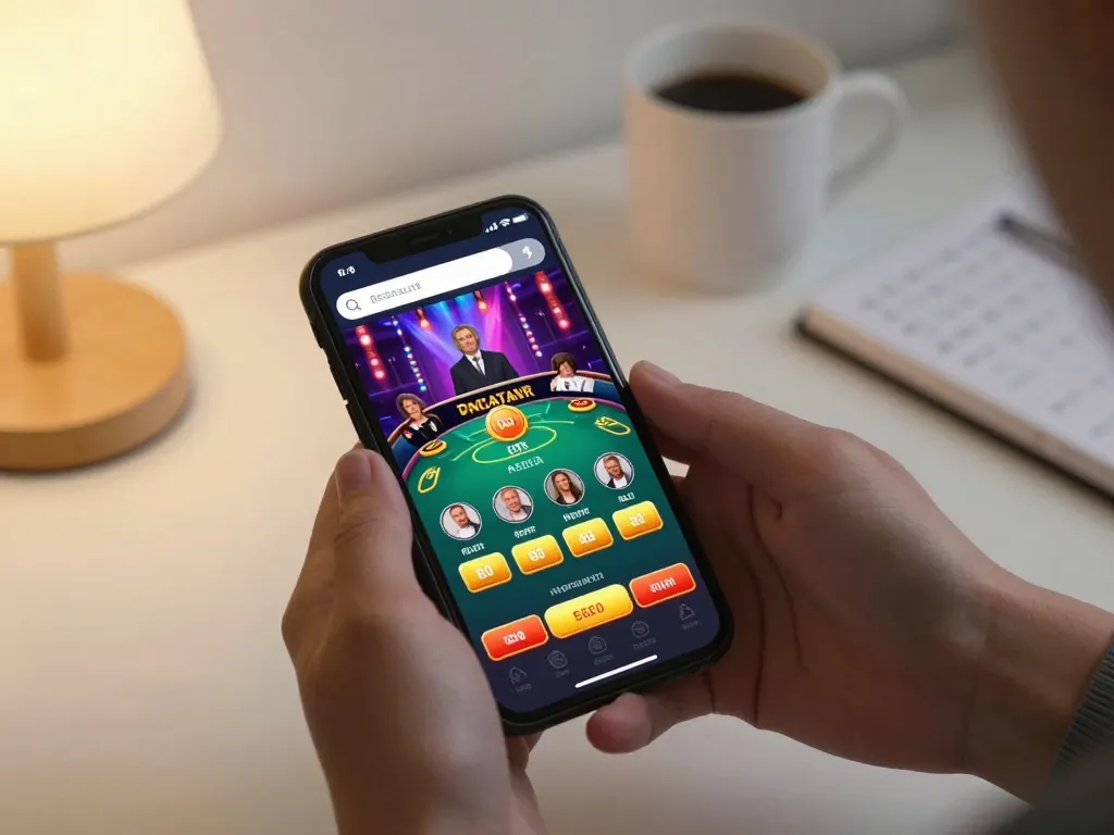 Players engaging with LV88 mobile app for live dealer games in a cozy home setting