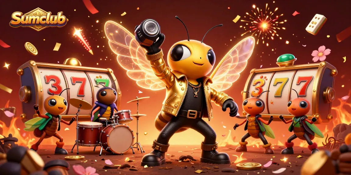 Experience Sumclub's vibrant casino atmosphere featuring animated characters and rich game elements.