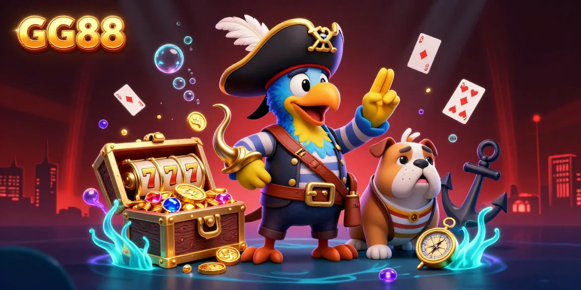 Players engage with GG88 in a thrilling gambling experience with colorful underwater treasures and exciting casino elements.