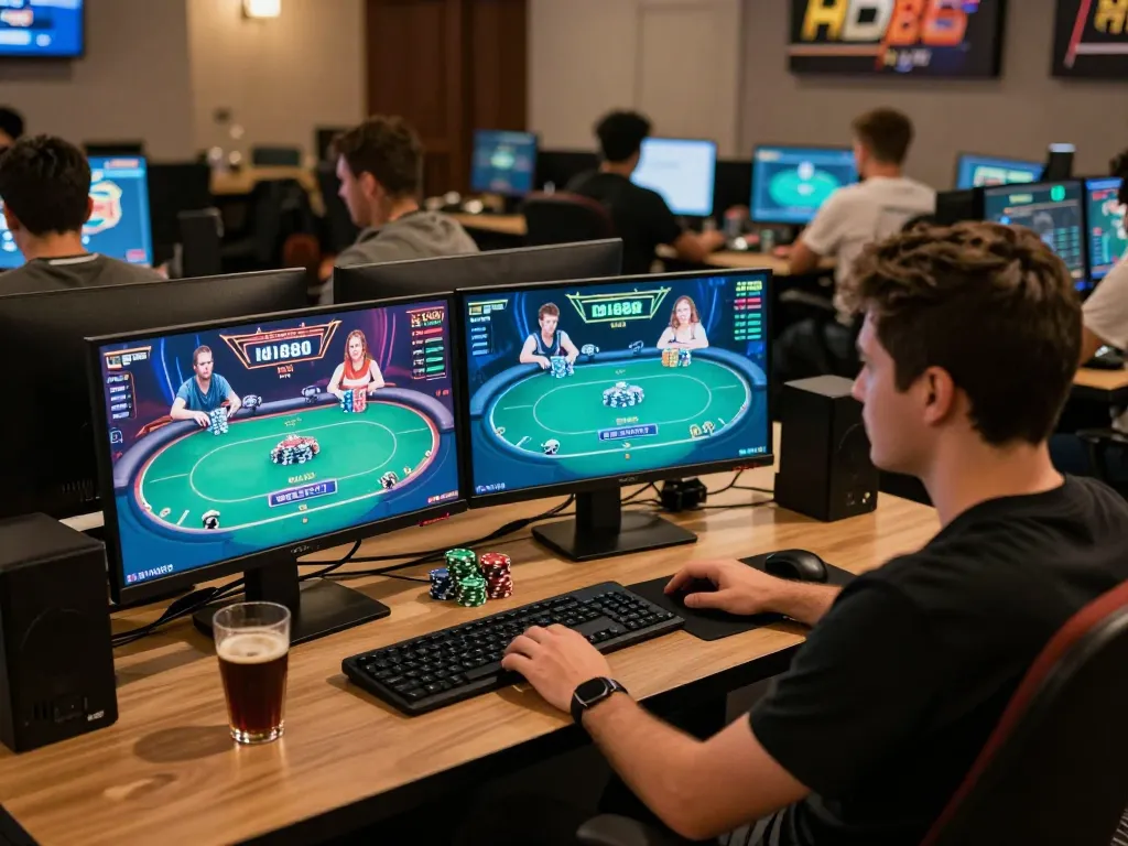 Engaging online poker session on hd88 platform with vibrant gameplay and strategic focus
