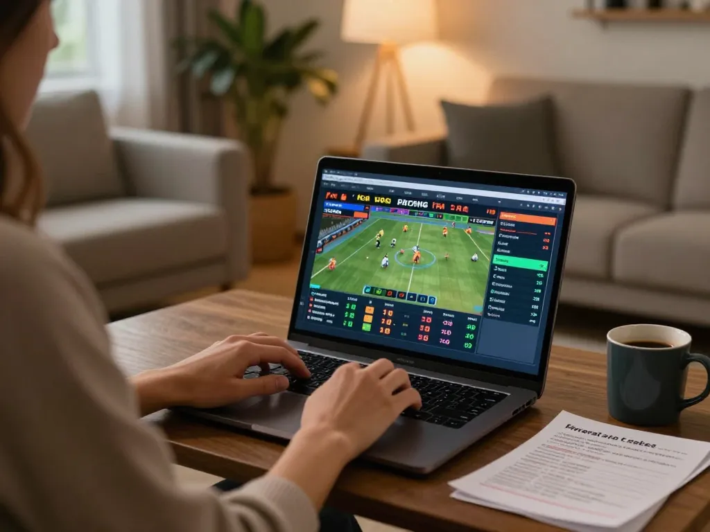 Engaging in kết quả bóng đá betting while analyzing odds in a cozy online setup