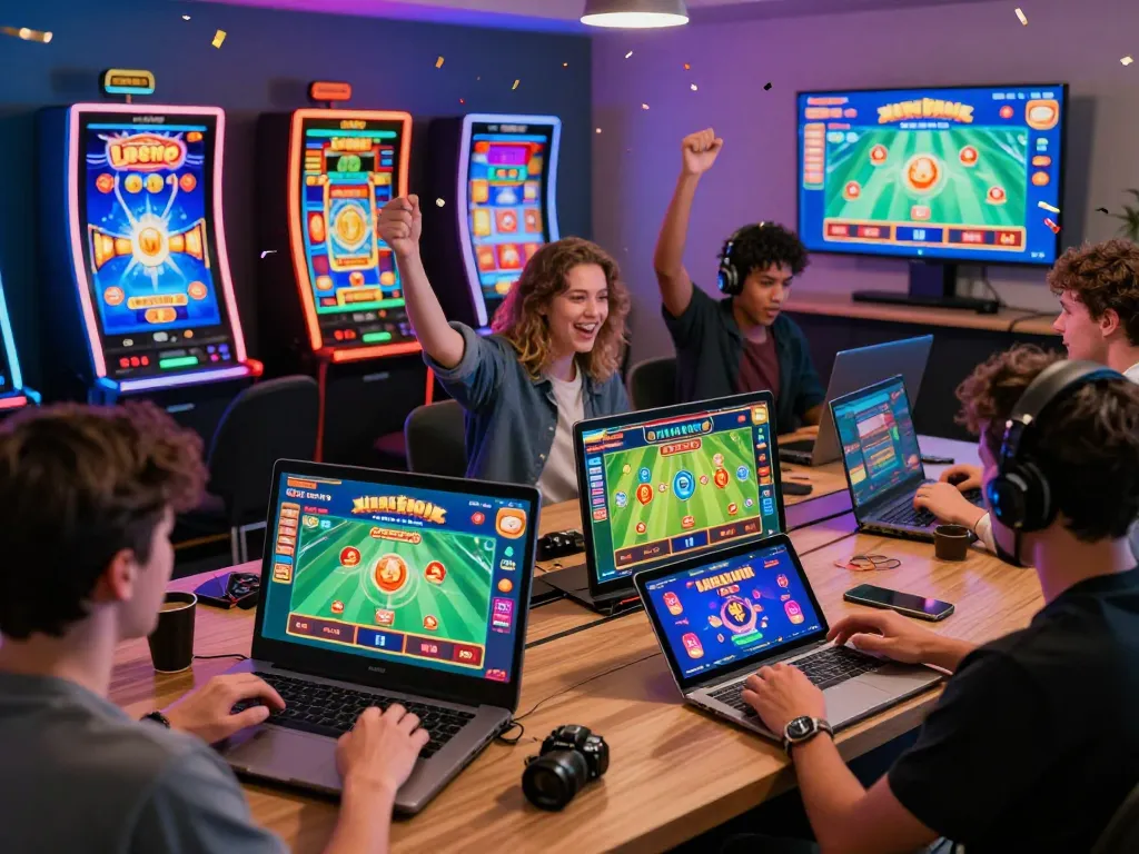 Engaged players enjoying a vibrant online gaming experience with Luckywin on multiple devices.