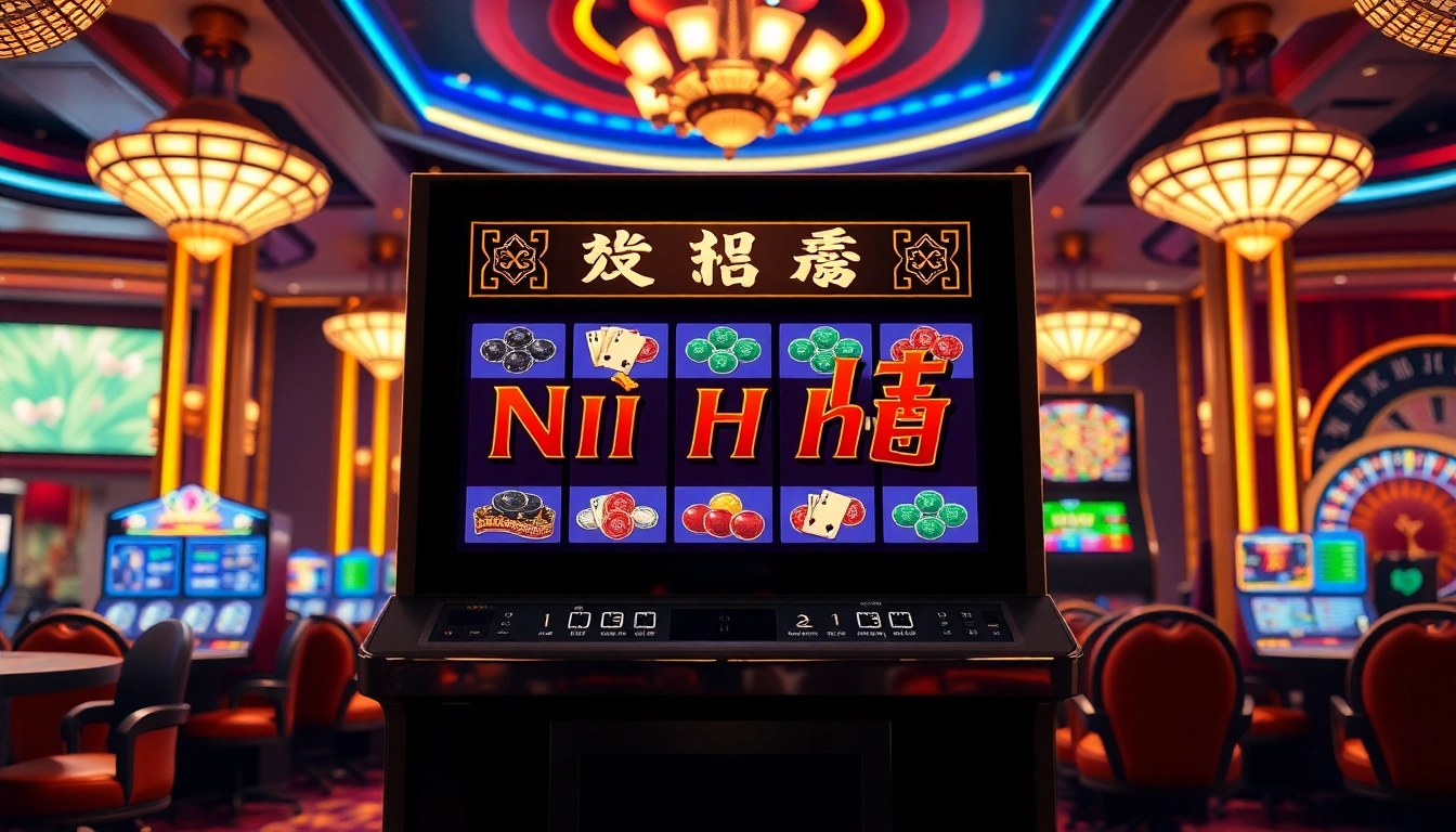 Experience the thrill of nổ hũ with vibrant slot machines and luxurious casino ambiance.