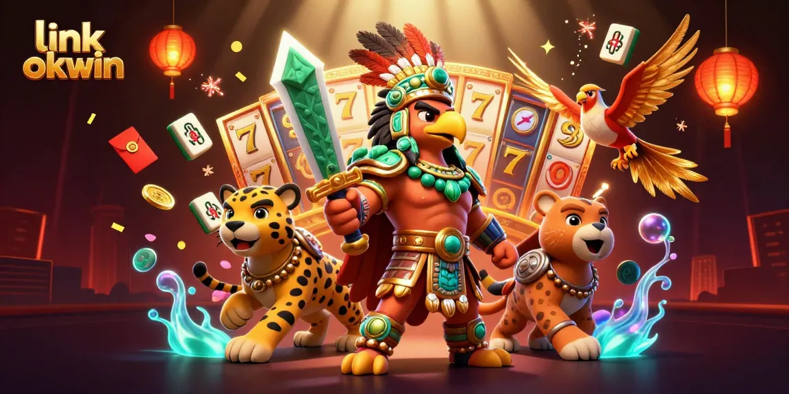 Engage in thrilling gaming with link okwin, showcasing vibrant slot elements and dynamic characters.