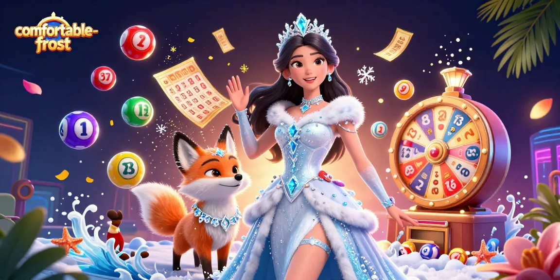 Engage with comfortable-frost's thrilling lottery scene featuring colorful numbered balls and prizes.
