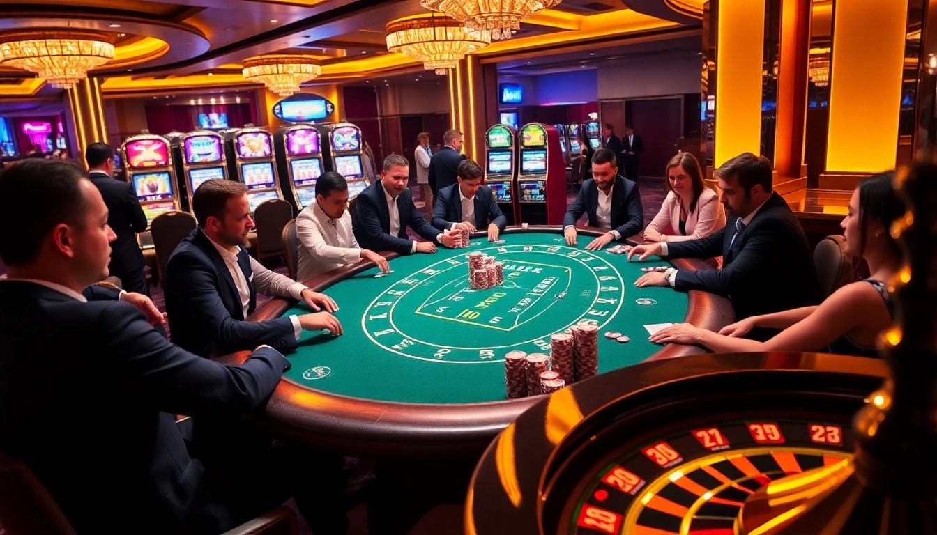 Daga game table showcasing an exciting poker match with vibrant lighting and luxury decor.