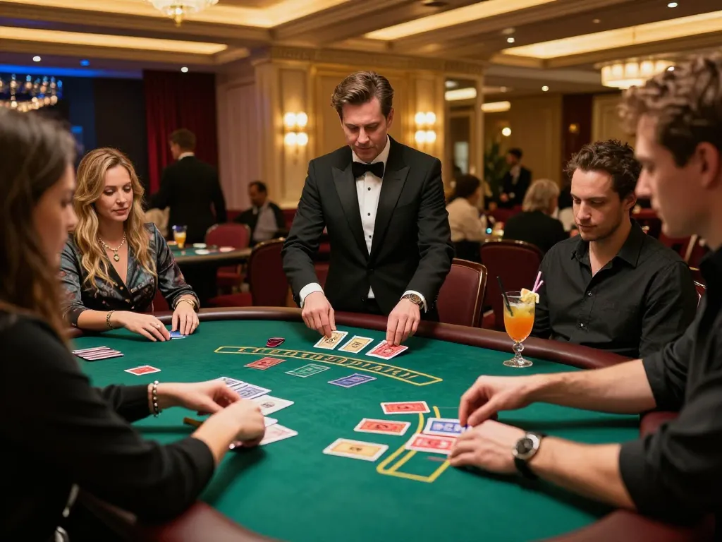 Place bets at nhà cái 79king blackjack table with active gameplay and luxury decor.