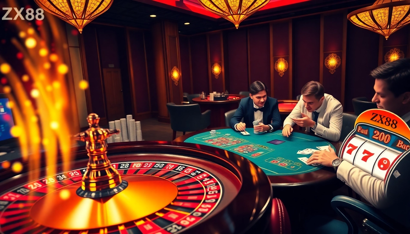 Experience thrilling wins at ZX88's glamorous casino, featuring vibrant tables and exciting gameplay.