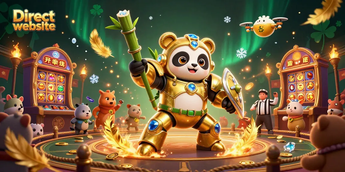 Experience thrilling gameplay at a Direct website casino featuring a colorful 3D illustration of dynamic gaming action.