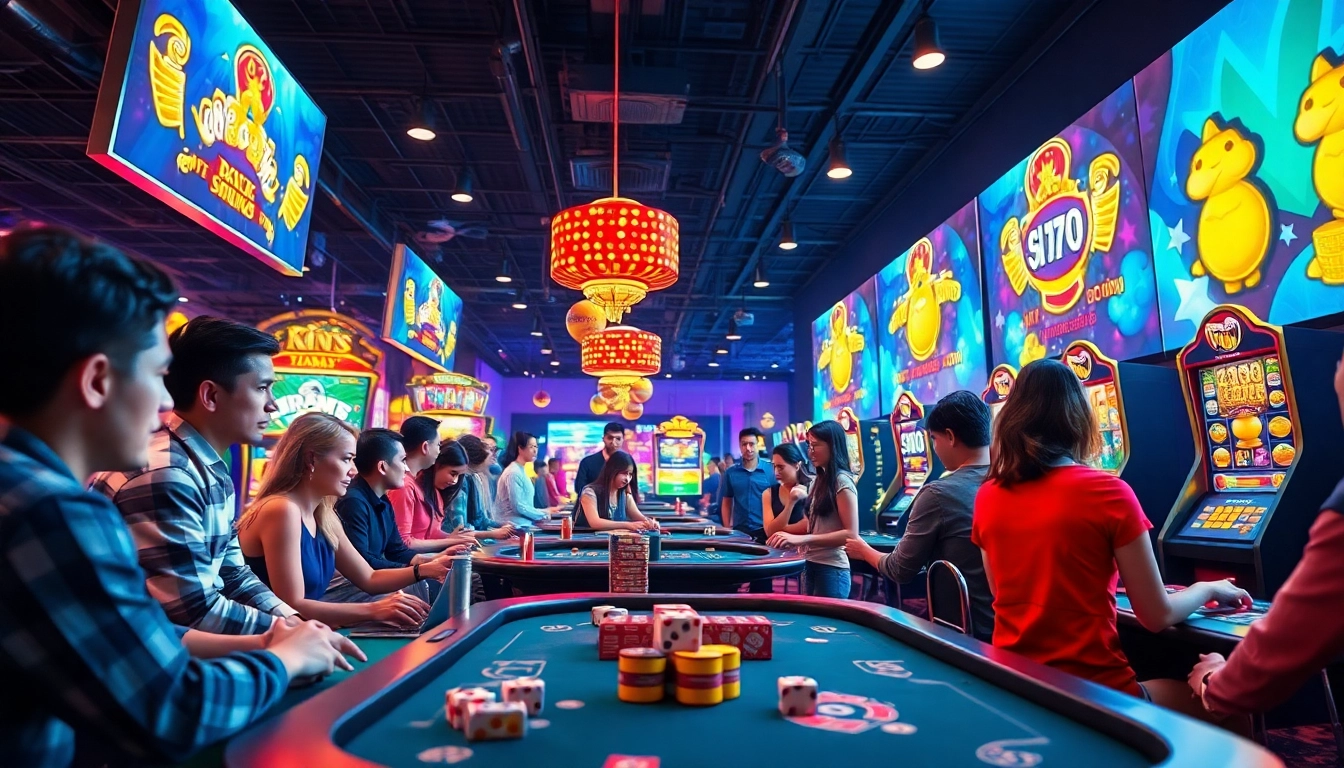 Engaging scene of players enjoying online games on rikvip, showcasing vibrant digital graphics and an immersive atmosphere.