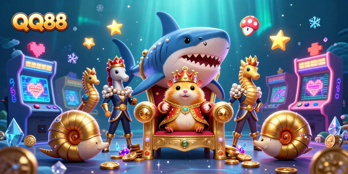 Experience thrilling gaming action on QQ88 with vibrant casino elements and dynamic characters in a fantastical setting.