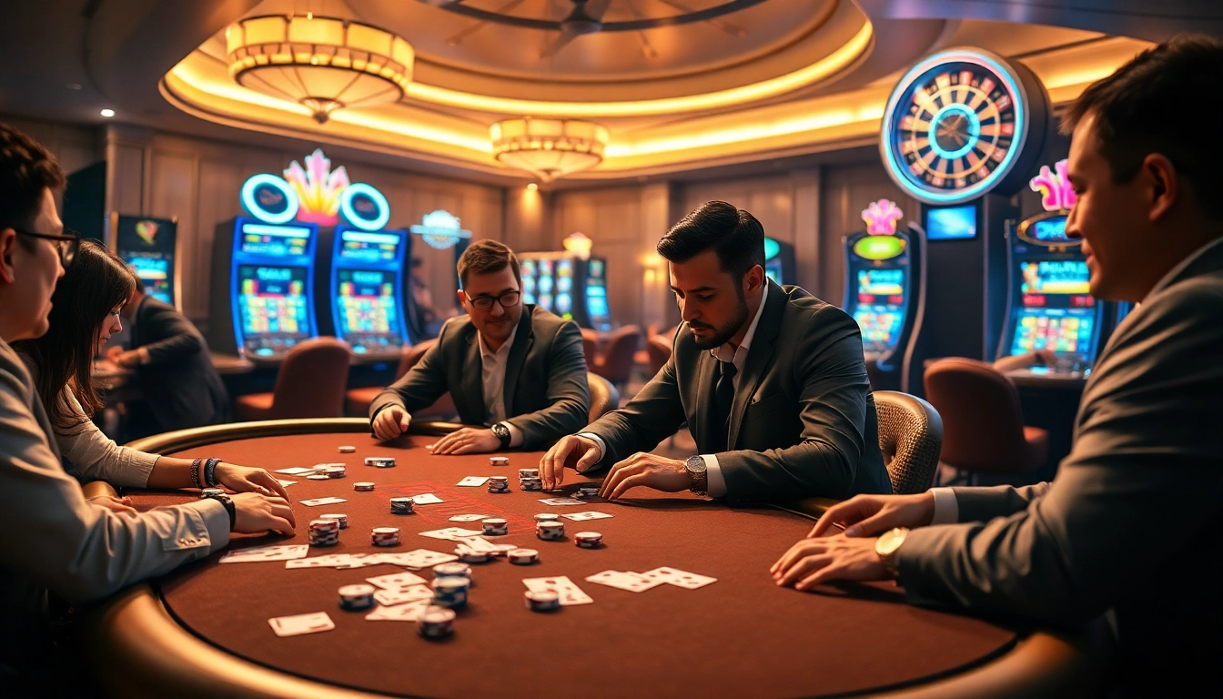 Loyal Luongsontv fans engaging in high-stakes poker games at a luxurious casino table.