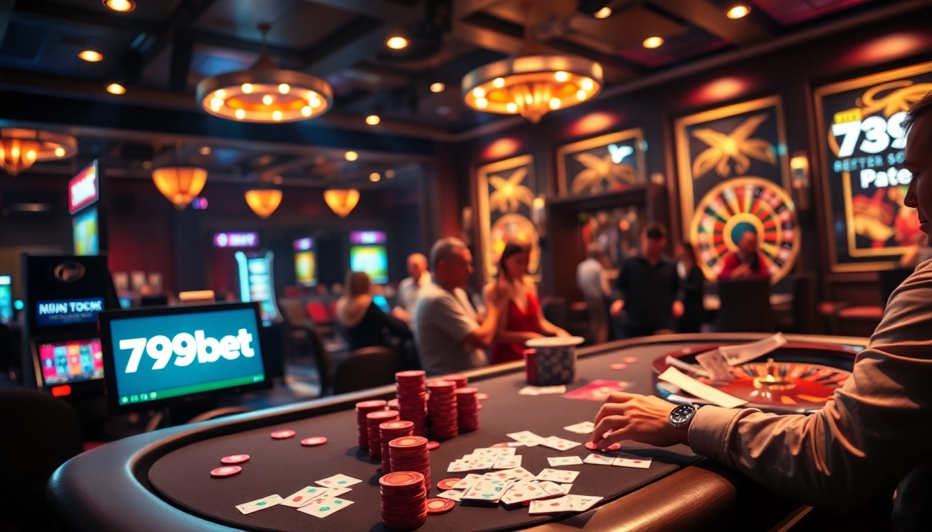 Players experiencing the excitement of 789bet in a luxurious casino setting.
