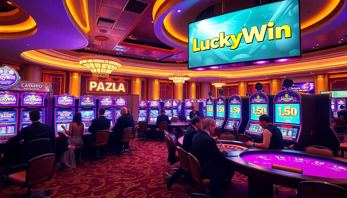 Experience the excitement of LuckyWin with players engaged in thrilling casino games.