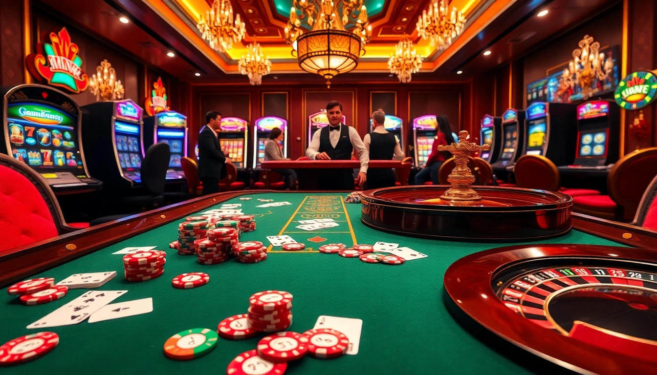 Experience thrilling gaming action at king 88 with vibrant poker chips and luxurious casino tables.