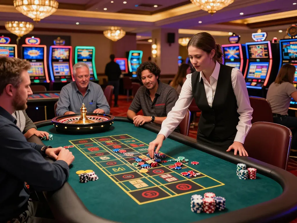Experience the excitement of the 98wincom roulette table with players placing bets and engaging in thrilling gameplay.