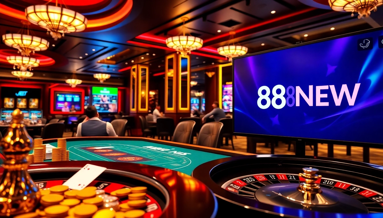 Experience thrilling online gambling at https://888new.nl/ with vibrant poker tables and luxury decor.