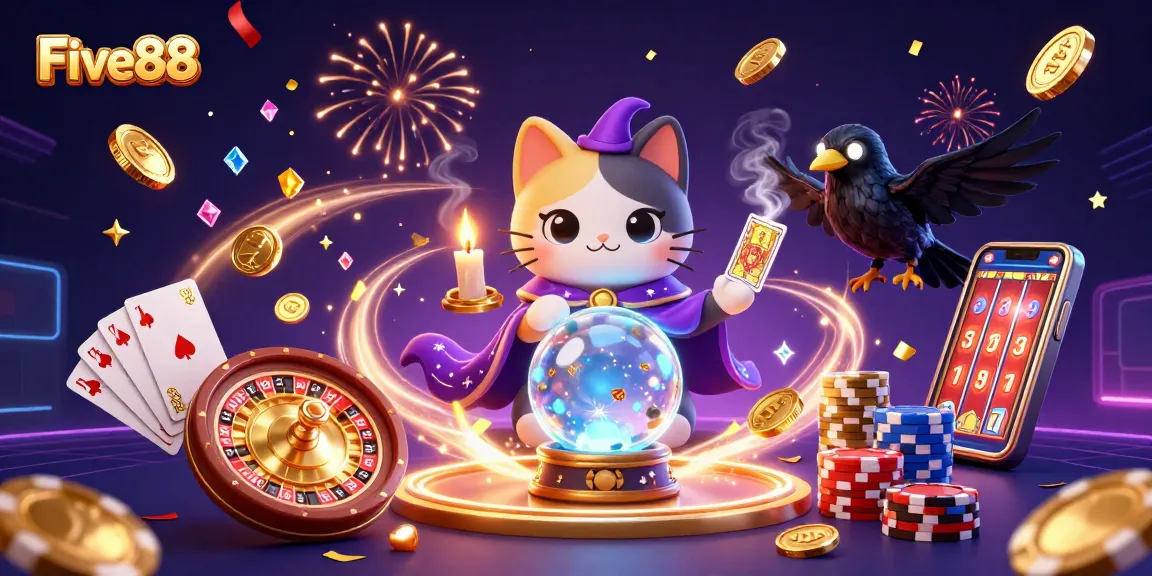 Engage with Five88's vibrant casino experience featuring mystical characters and dynamic gaming elements.