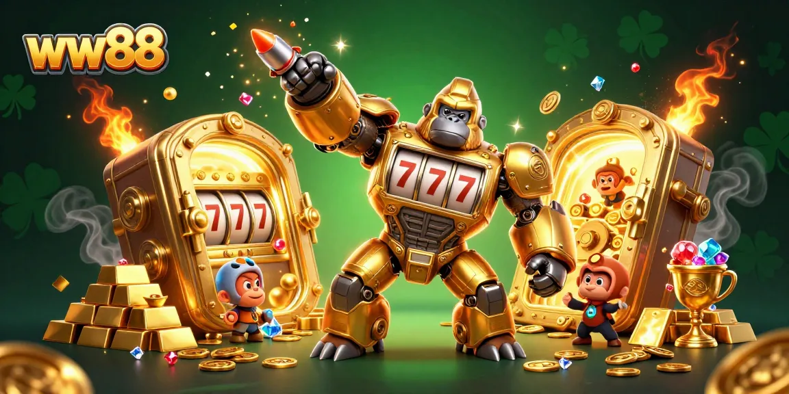 Experience the thrill of betting at ww88 with exciting golden gorilla mech and winning treasures!