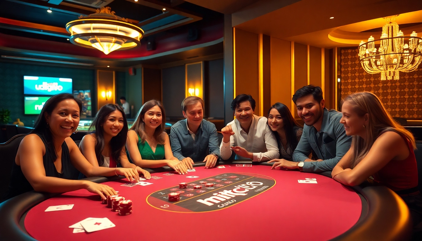 Players enjoy a thrilling game of blackjack at hitclub's luxurious casino.