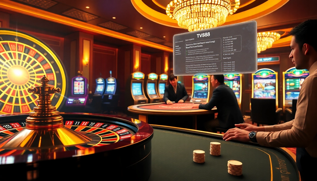 Experience thrilling bets and winning moments at TV88's luxurious casino.